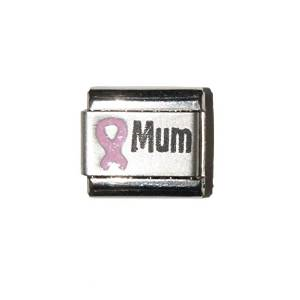 Mum with Breast Cancer Ribbon 9mm Italian charm